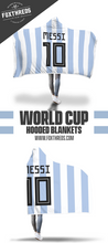 Lionel Messi Argentina Home Jersey 2018 Hooded Blanket - FIFA World Cup