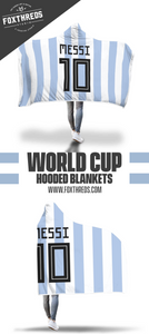 Lionel Messi Argentina Home Jersey 2018 Hooded Blanket - FIFA World Cup