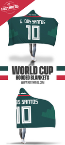 Giovani dos Santos Mexico Home Jersey 2018 Hooded Blanket - FIFA World Cup