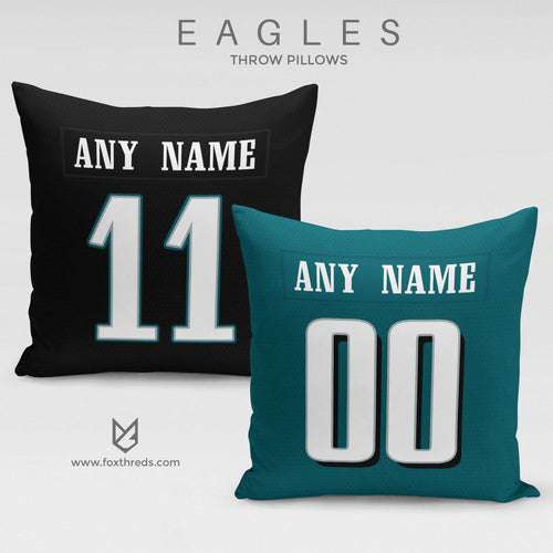 Philadelphia Eagles Pillow Front and Back - Personalized Select Any Name & Any Number