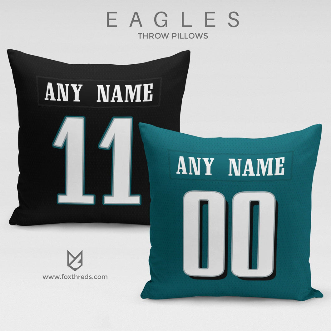 Philadelphia Eagles Pillow Front and Back - Personalized Select Any Name & Any Number