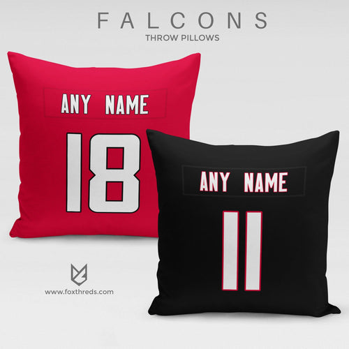 Atlanta Falcons Pillow Front and Back - Personalized Select Any Name & Any Number