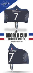 Griezmann France Home Jersey 2018 Hooded Blanket - FIFA World Cup