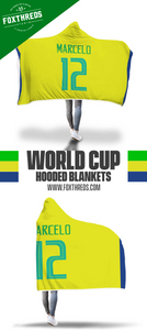 Marcelo Vieira Brazil Home Jersey 2018 Hooded Blanket - FIFA World Cup