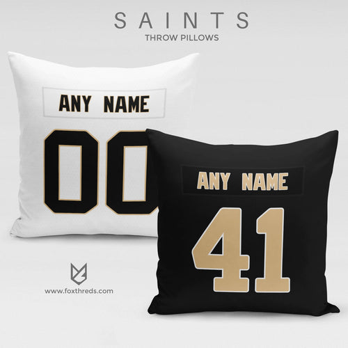 New Orleans Saints Pillow Front and Back - Personalized Select Any Name & Any Number