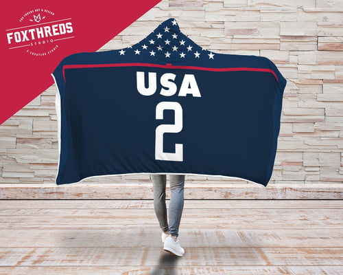 Casey Short USA Women's Soccer Hooded Blanket